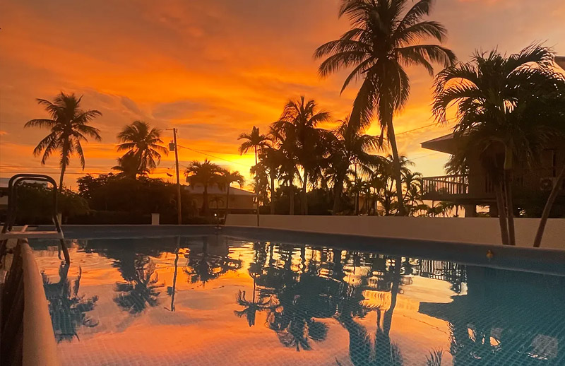 Private Pool at Sunset